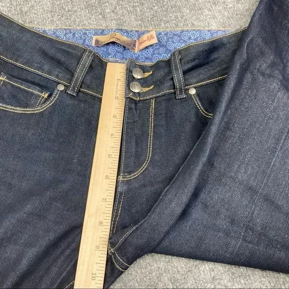 PAIGE Blue Boot Cut Jeans with Medium-Dark Wash - Picture 3 of 9